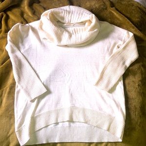Cream cowl neck sweater hi-lo